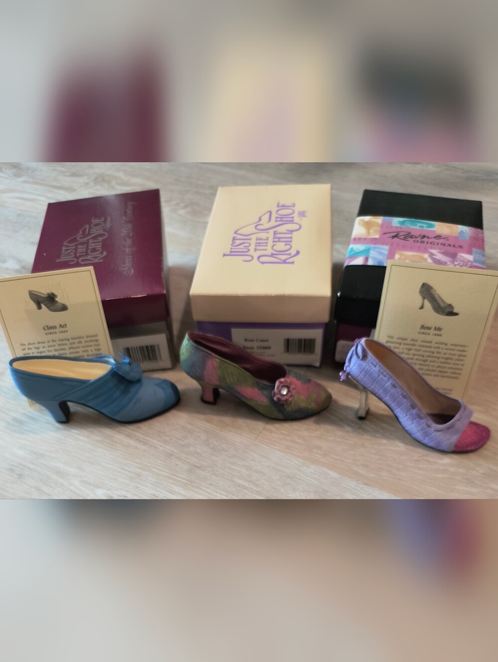 Just The Right Shoe Blue, Green/Pink and Lavender Miniature Bundle